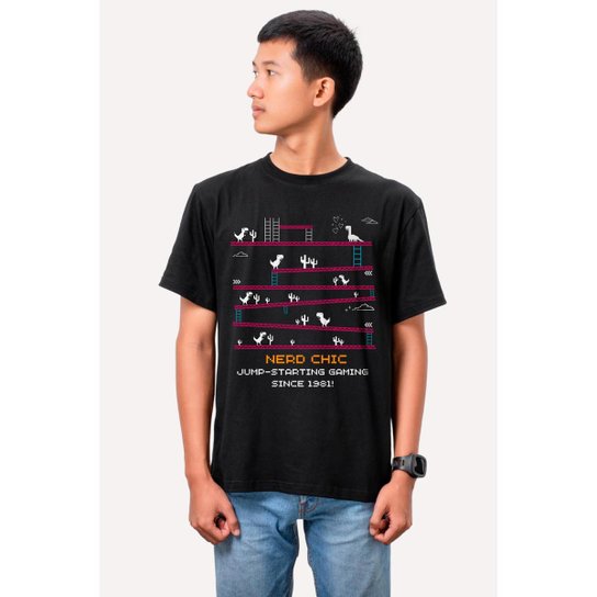 Camiseta Nerd Chic Gamer Dino Save The Princess by Geek Nerd