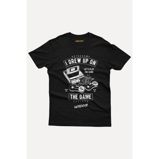 Camiseta Nerd Chic Gamer I Grew Up On Game Society Geek Nerd