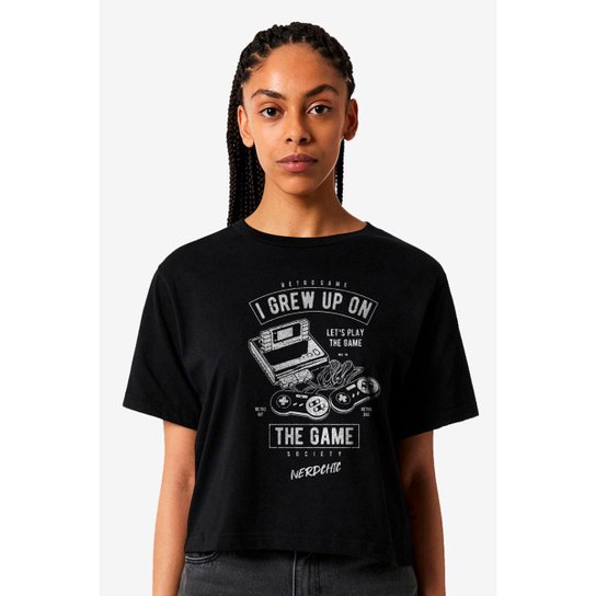 Camiseta Nerd Chic Gamer I Grew Up On Game Society Geek Nerd