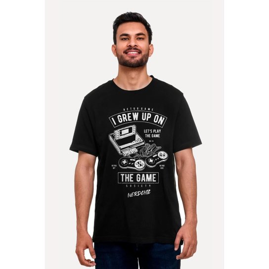 Camiseta Nerd Chic Gamer I Grew Up On Game Society Geek Nerd