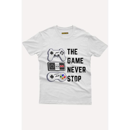 Camiseta Nerd Chic Gamer Nunca Pare De Jogar