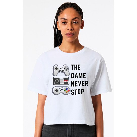 Camiseta Nerd Chic Gamer Nunca Pare De Jogar