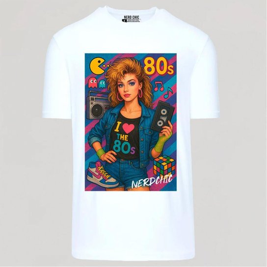 Camiseta Nerd Chic Geek 80s Vibes Anos 80 100% Algodão