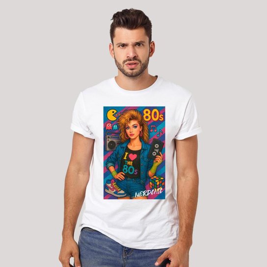 Camiseta Nerd Chic Geek 80s Vibes Anos 80 100% Algodão