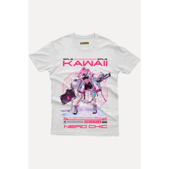 Camiseta Nerd Chic Kawaii Japan Anime Girl Y2K - Estilo Futurista