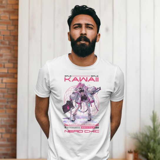 Camiseta Nerd Chic Kawaii Japan Anime Girl Y2K - Estilo Futurista