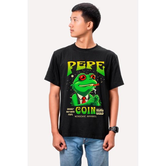 Camiseta Nerd Chic Pepe Coin Meme
