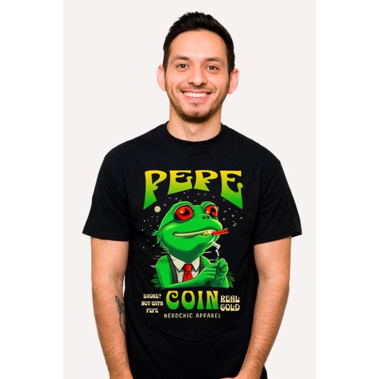 Camiseta Nerd Chic Pepe Coin Meme