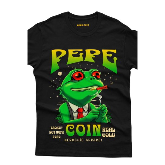 Camiseta Nerd Chic Pepe Coin Meme