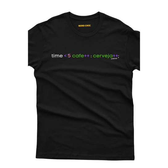 Camiseta Nerd Chic Programador Café