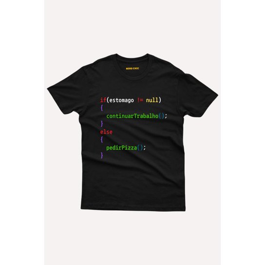 Camiseta Nerd Chic Programador Com Fome