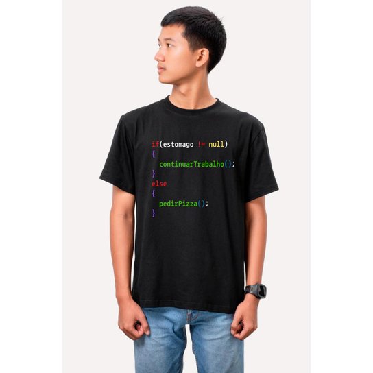 Camiseta Nerd Chic Programador Com Fome