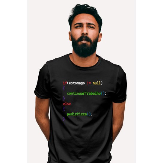 Camiseta Nerd Chic Programador Com Fome