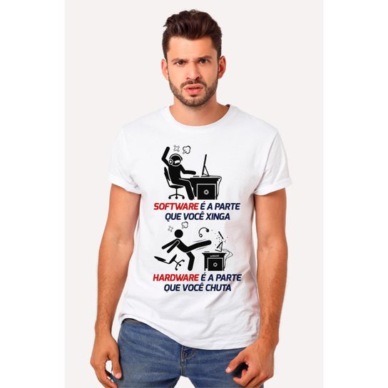 Camiseta Nerd Chic Software Você Xinga, Hardware Você Quebra