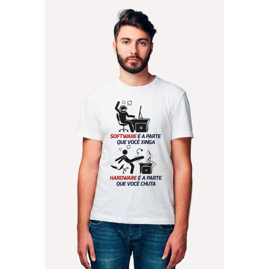 Camiseta Nerd Chic Software Você Xinga, Hardware Você Quebra