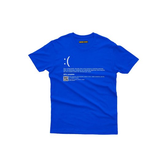 Camiseta Nerd Chic Tela Azul Do Windows
