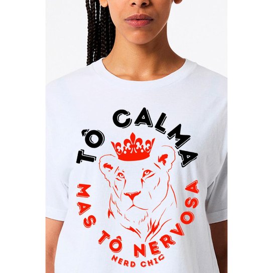 Camiseta Nerd Chic Tô Calma, mas Tô Nervosa