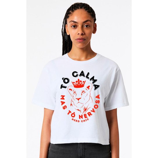 Camiseta Nerd Chic Tô Calma, mas Tô Nervosa