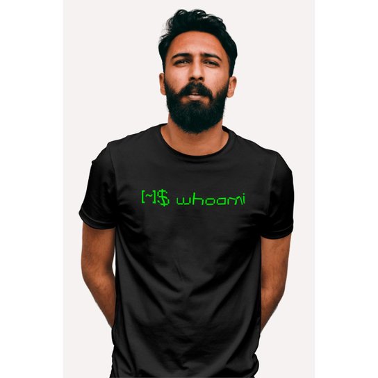 Camiseta Nerd Chic Whoami Comando Linux