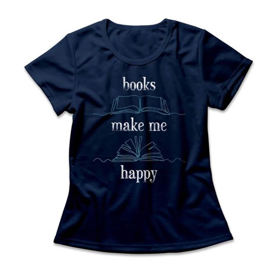 Camiseta Studio Geek Books Make Me Happy Feminino