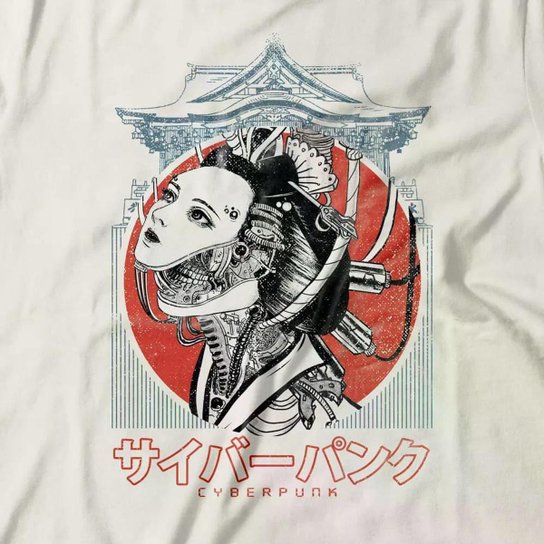 Camiseta Studio Geek Cyberpunk Geisha Masculino