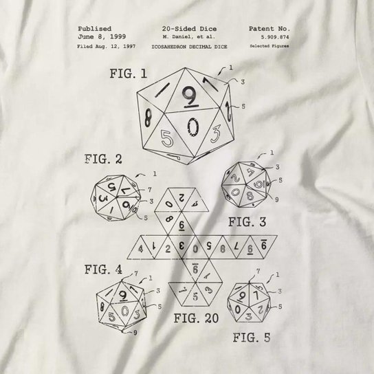 Camiseta Studio Geek D20 Patent Masculino