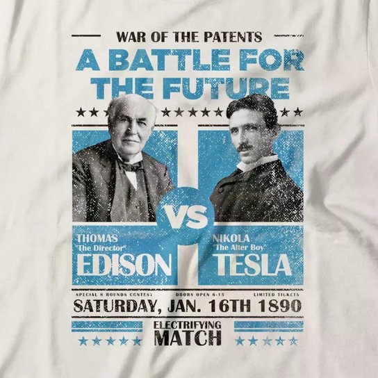 Camiseta Studio Geek Edison vs Tesla Feminino