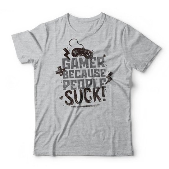 Camiseta Studio Geek Gamer Because People Suck Masculino