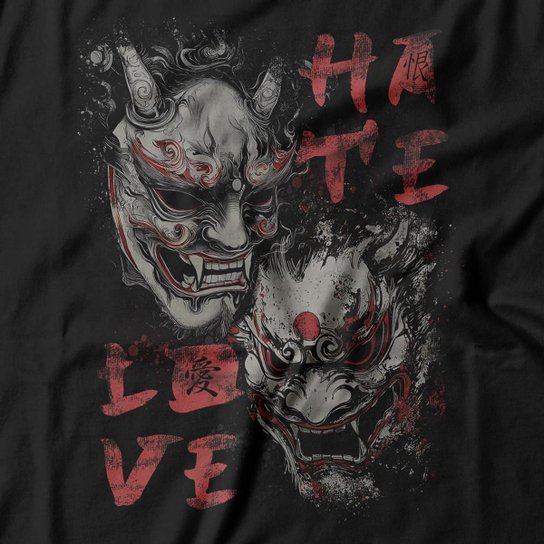 Camiseta Studio Geek Hannya Hate Love Feminino