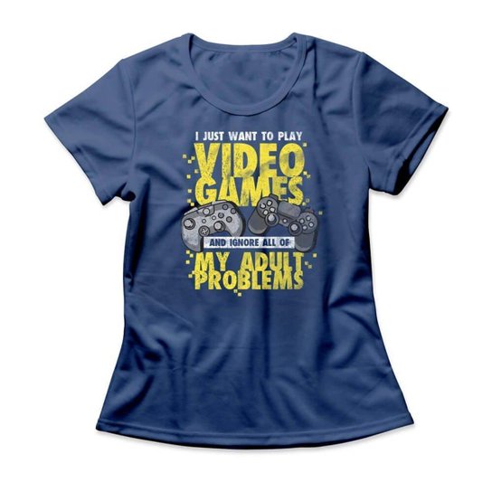 Camiseta Studio Geek Just Play Videogames Feminino