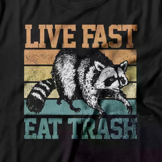 Camiseta Studio Geek Live Fast Eat Trash Feminino