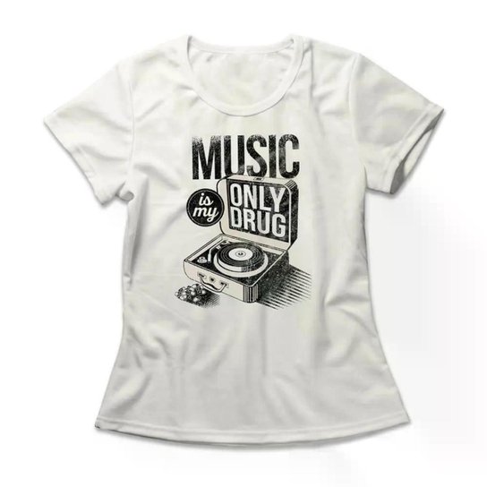 Camiseta Studio Geek Music Is My Only Drug Feminino