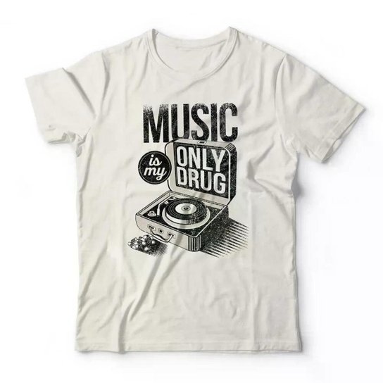 Camiseta Studio Geek Music Is My Only Drug Masculino