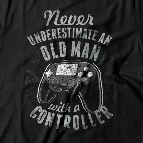 Camiseta Studio Geek Old Man With A Controller Masculino
