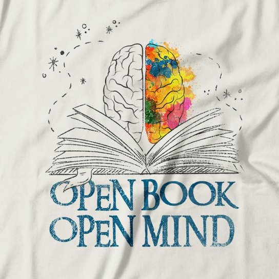 Camiseta Studio Geek Open Book Open Mind Masculino