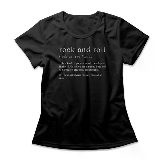 Camiseta Studio Geek Rock And Roll Definition Feminino
