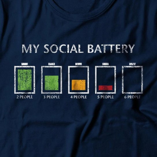 Camiseta Studio Geek Social Battery Feminino