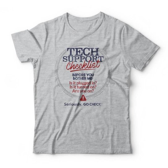 Camiseta Studio Geek Tech Support Checklist Unissex