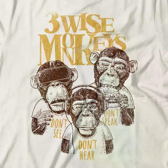 Camiseta Studio Geek Three Wise Monkeys Masculino