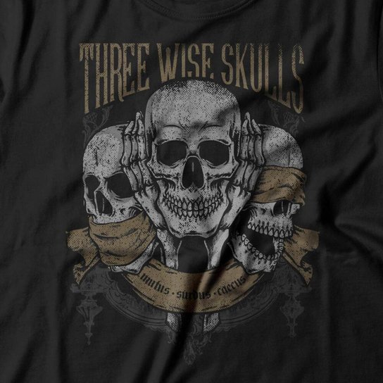 Camiseta Studio Geek Three Wise Skulls Masculino