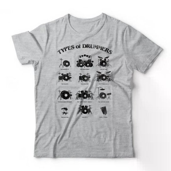 Camiseta Studio Geek Types Of Drummers Masculino