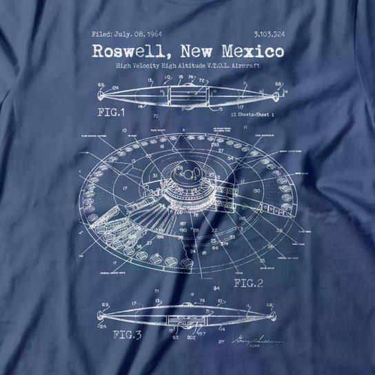 Camiseta Studio Geek UFO Patent Masculino