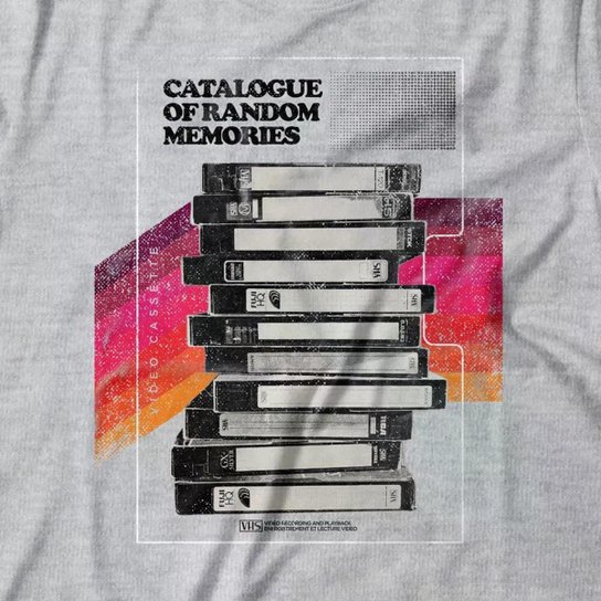 Camiseta Studio Geek VHS Casual Mescla Cinza Feminino