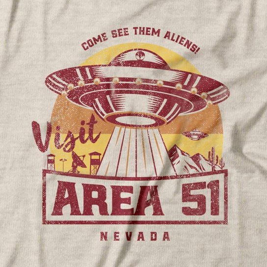 Camiseta Studio Geek Visit Area 51 Masculino