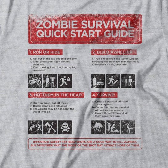 Camiseta Studio Geek Zombie Survival Guide Masculino
