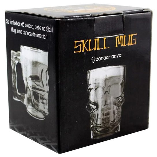 Caneca De Chopp Caveira 500Ml