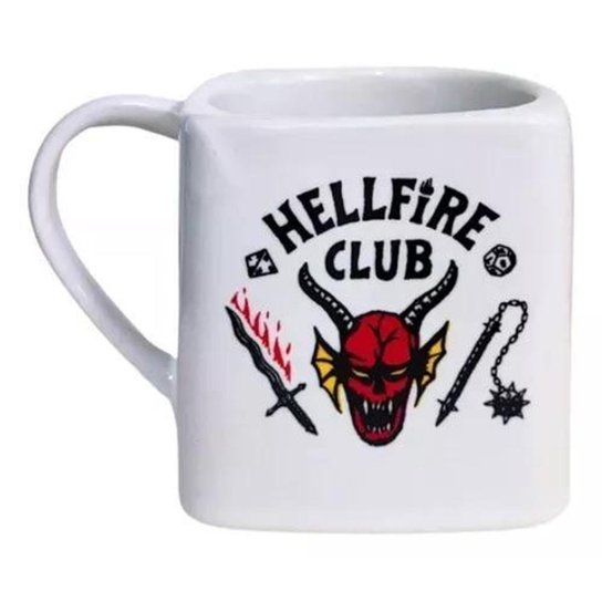 Caneca Nerd Chic Hellfire Clube Stranger Things - Quadrada 220 Ml