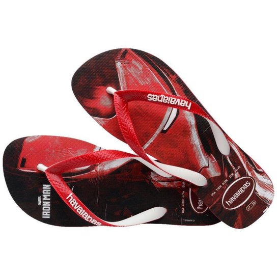 Chinelo Havaianas Top Marvel Vermelho Apache / Branco