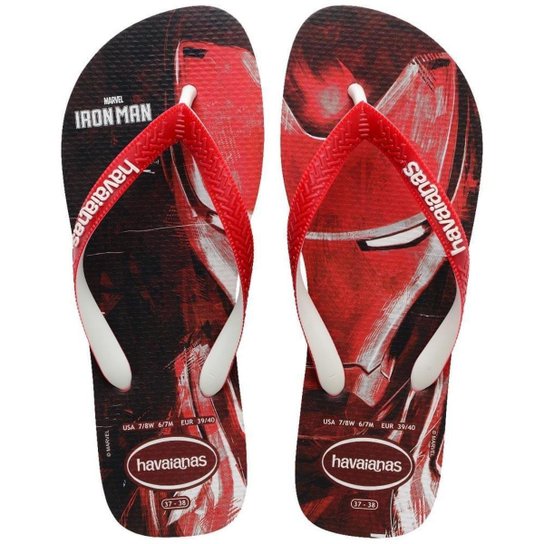 Chinelo Havaianas Top Marvel Vermelho Apache / Branco