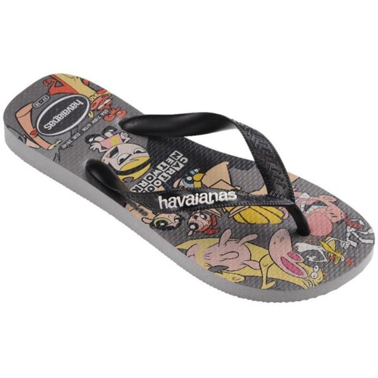 Chinelo Havaianas Top Warner Classics Masculino - Preto e Cinza - 43/44